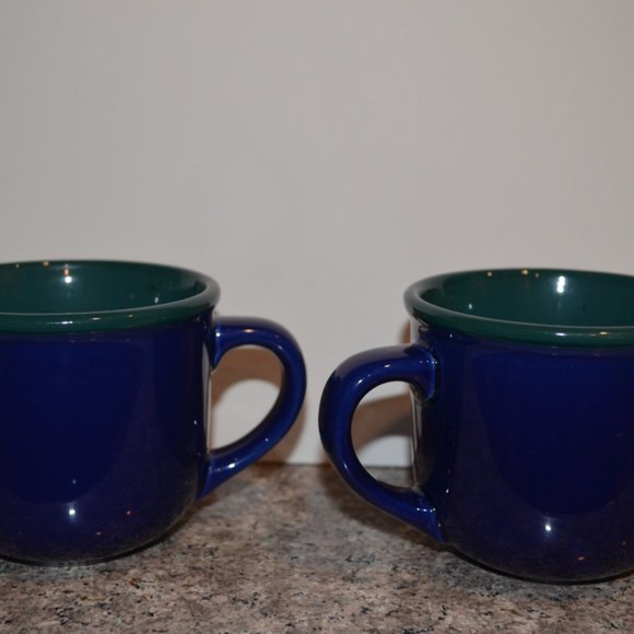 Handmade Pottery Clay 2 Cups Blue / Green - Picture 5 of 5